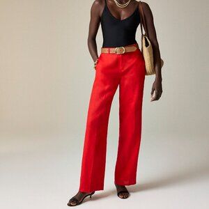 NWT J Crew Factory Harbor Pant in Linen in Red Arroyo XS